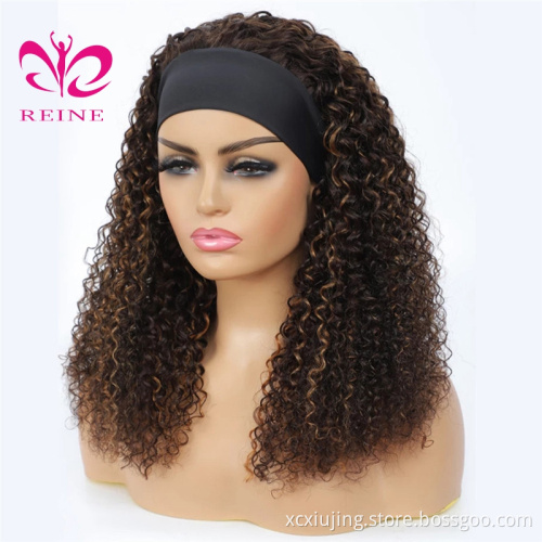 Peruvian  Curly Headband Wig P4-27,P4-30 Highlight Glueless Wigs for Black Women Ombre Honey Blonde Colored Human Hair Wigs Remy